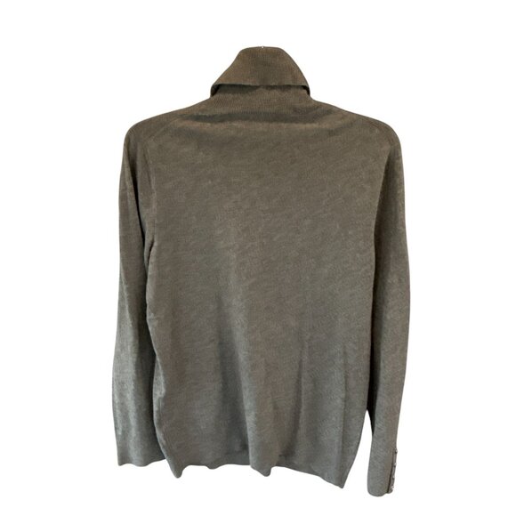 Tommy Hilfiger Gray Turtleneck Sweater Womens Large Stripe Knit Pullover - Picture 9 of 11